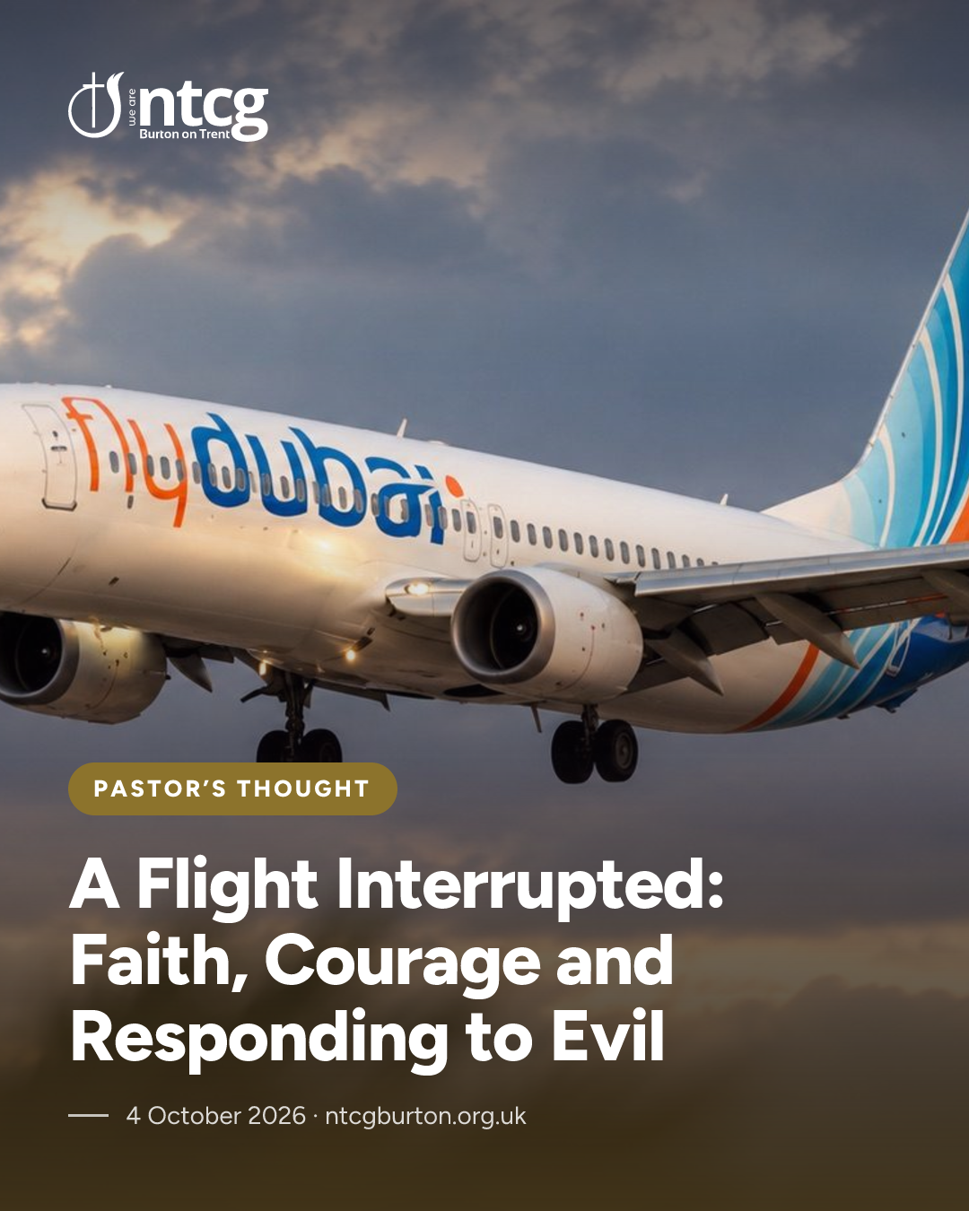 Instagram portrait card for A Flight Interrupted: Faith, Courage and Responding to Evil