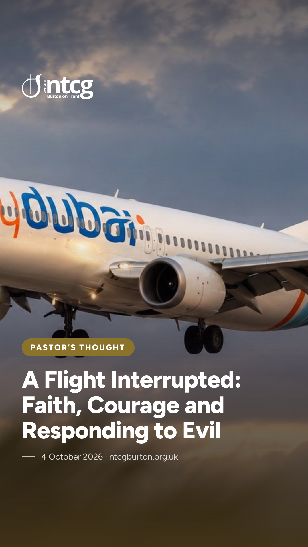 Story / Reel card for A Flight Interrupted: Faith, Courage and Responding to Evil