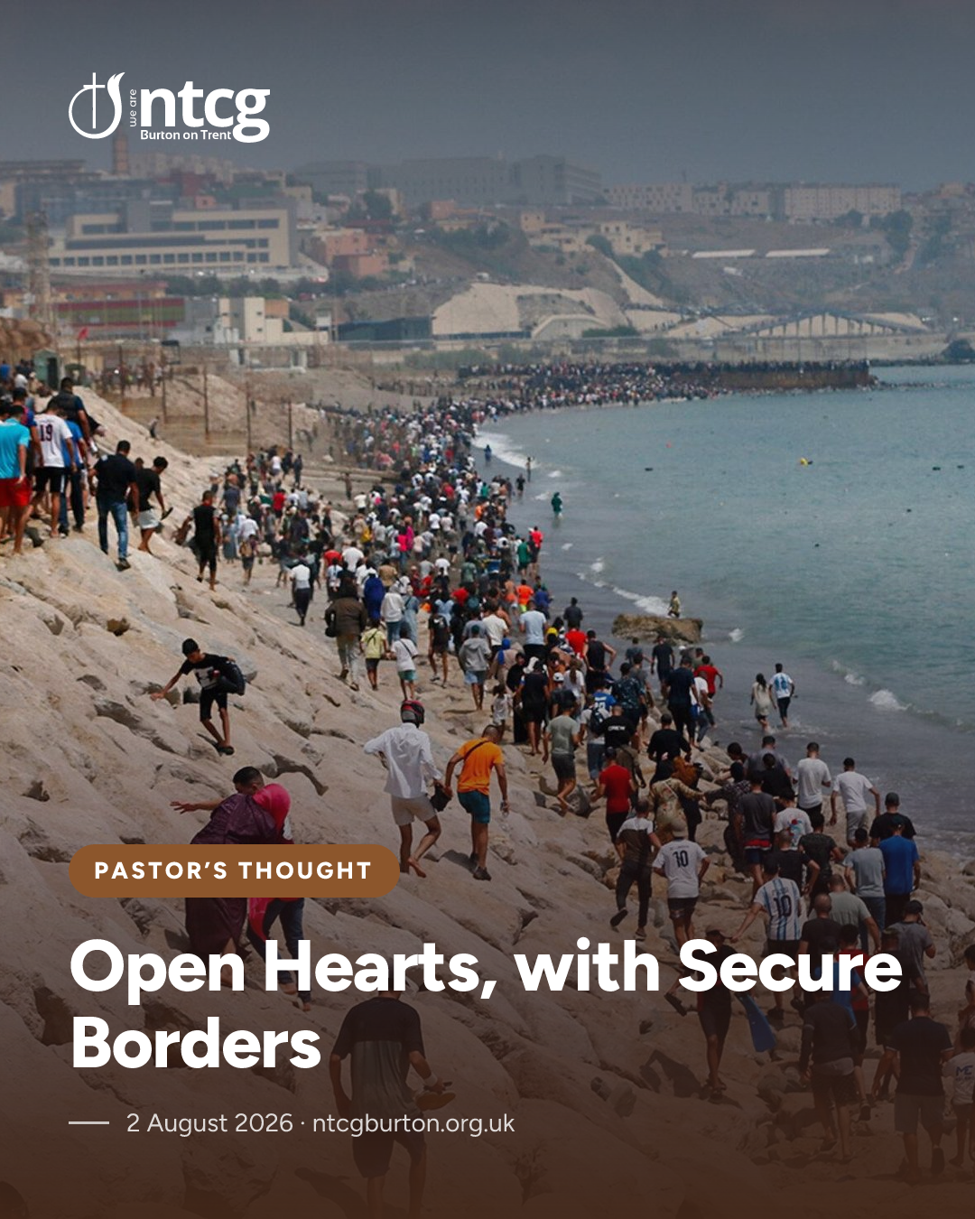 Instagram portrait card for Open Hearts,  with Secure Borders